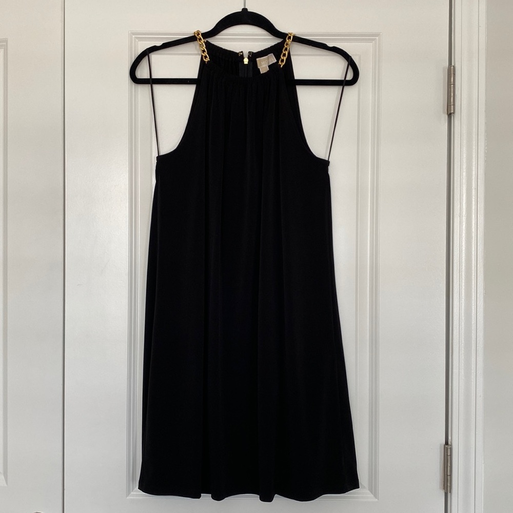 NWT Michael Kors black dress with elegant chain straps